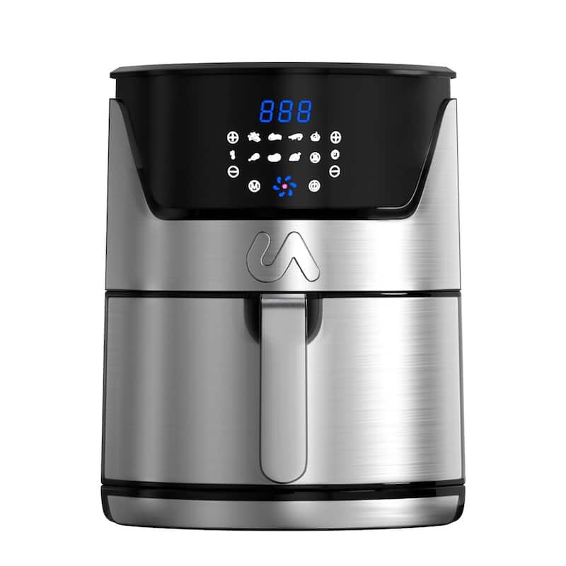 Uber Appliance Air fryer XL Premium - 7QT SS - Ceramic Non-stick PFOA/PTFE Free - Stainless Steel