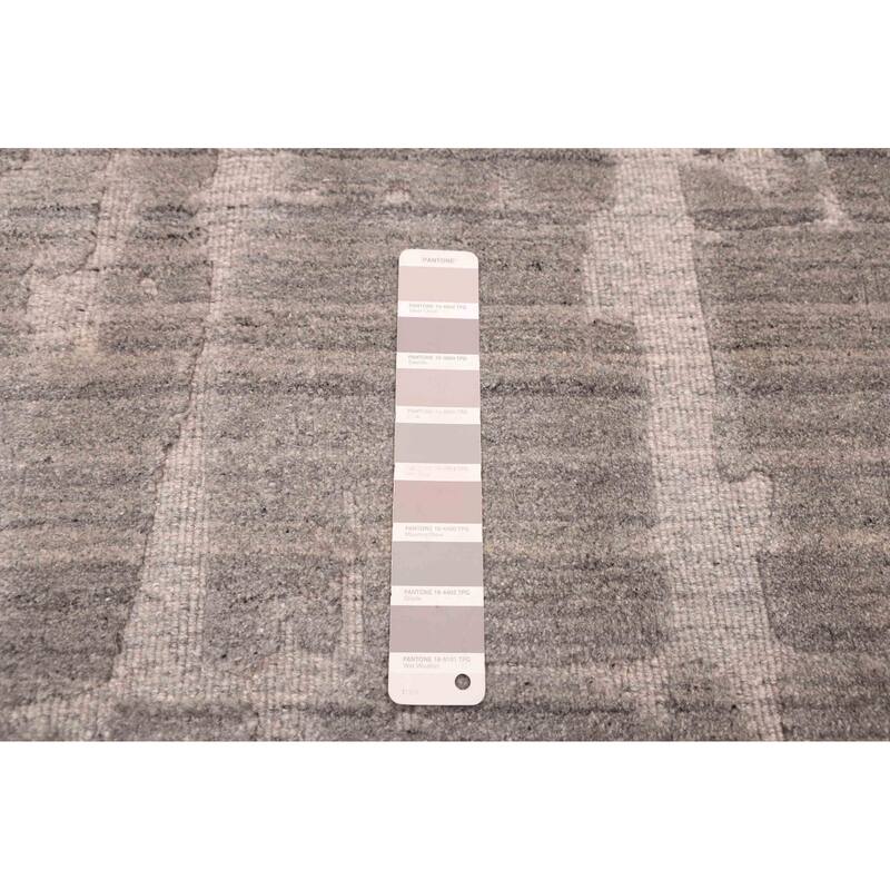ECARPETGALLERY Hand Loomed Elysian Grey Wool Rug - 6'5 x 9'11
