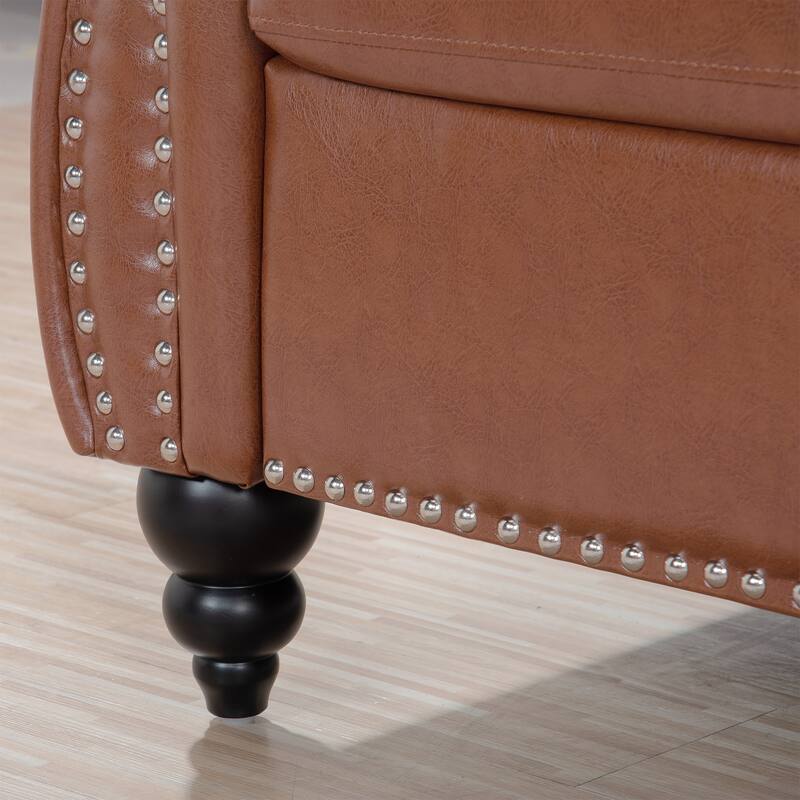 Elegant PU Leather Sofa with Birch Legs and Pocket Spring Support - 3-Seater