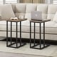 preview thumbnail 38 of 61, Javlergo Set of 2 C-Shaped Sofa Side Table, Small End Table for Living Room, Narrow Bedside/TV Tray Table No Charging Station - Grey