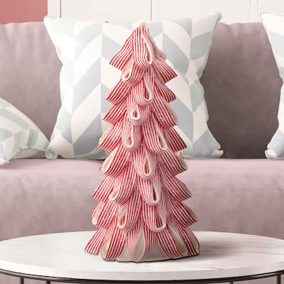 17" Iced Peppermint Candy Ribbon Tree