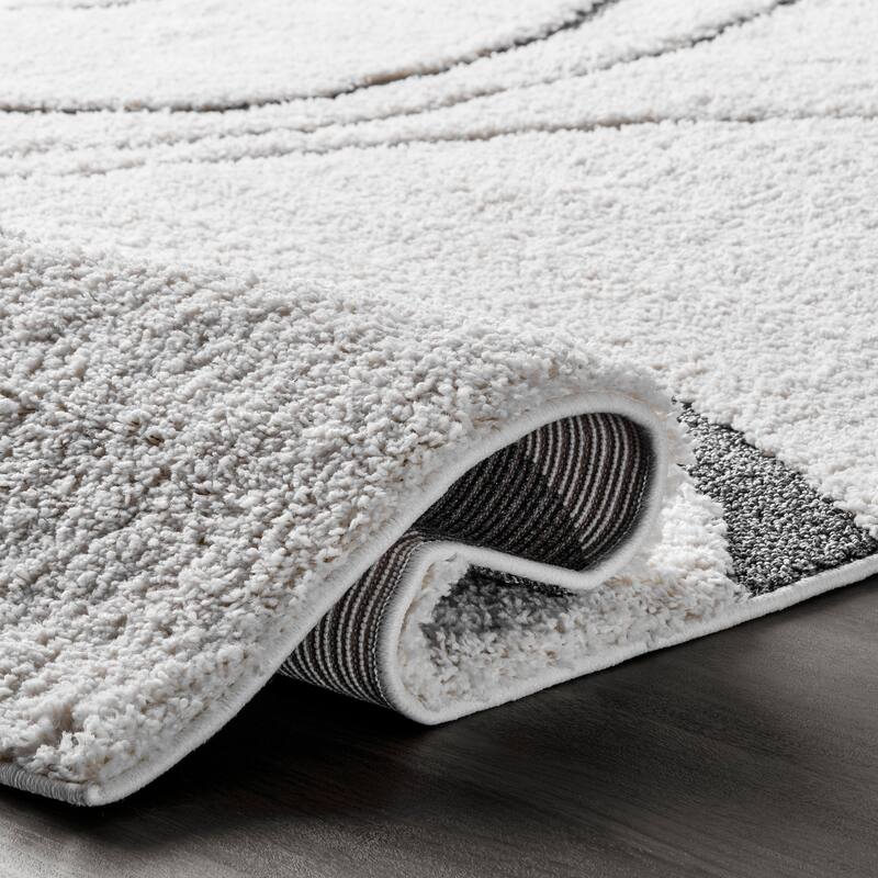 Brooklyn Rug Co Krista Contemporary Swirls Shag Area Rug