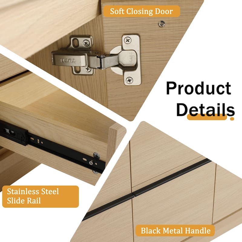 Malwee 24"/30"/36"/48"/60" Bathroom Vanity Without Sink, FreeStanding Vanity Cabinet with Soft Close Door and Drawer