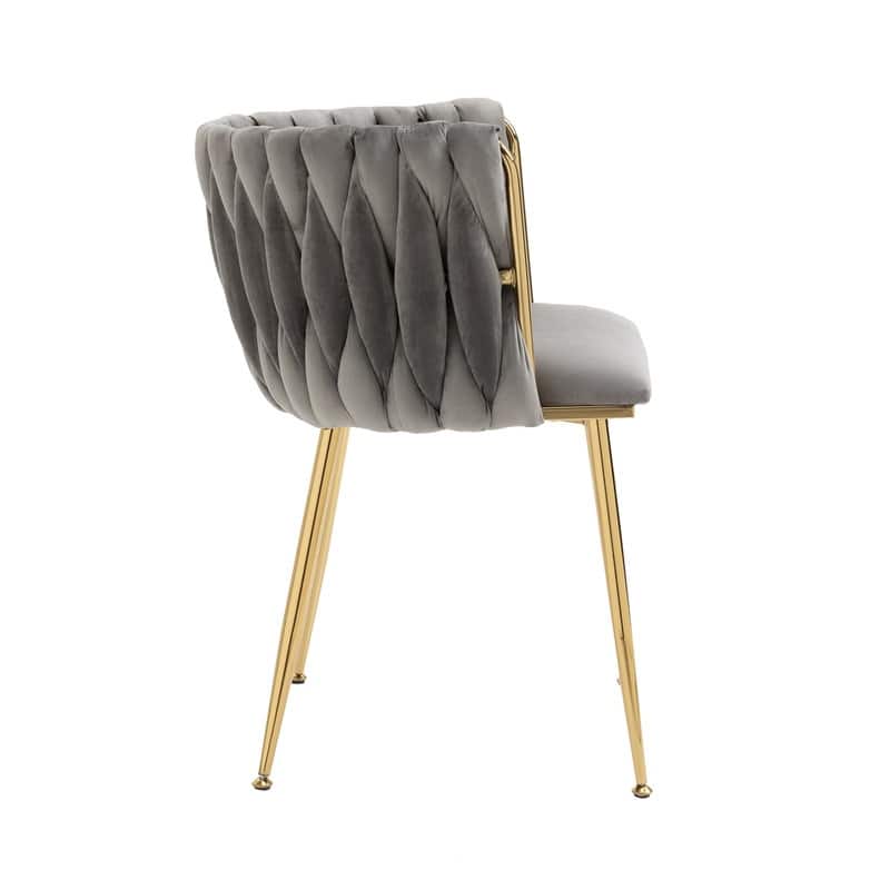 SEYNAR Modern Glam Velvet Dining Side Chair Set of 2 with Gold Metal Frame
