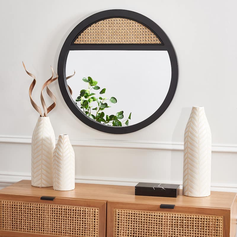 SAFAVIEH Joana 24" Mirror - 24" W x 1" D x 24" H - Black - 24Wx1Dx24H