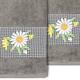 Authentic Hotel and Spa 100% Turkish Cotton Daisy 2PC Embellished Hand Towel Set