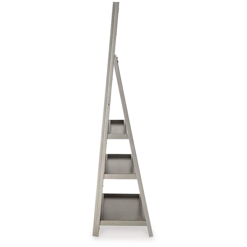 Signature Design by Ashley Evesen Silver Floor Standing Mirror with Storage - 28"W x 17"D x 66"H