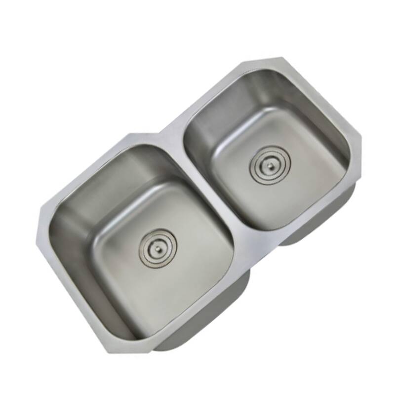 CB HOME 31" Classic Undermount Double Bowl Kitchen Sink, Undercounter 60/40 Big Bowl & Small Bowl Stainless Steel Sink Kitchen