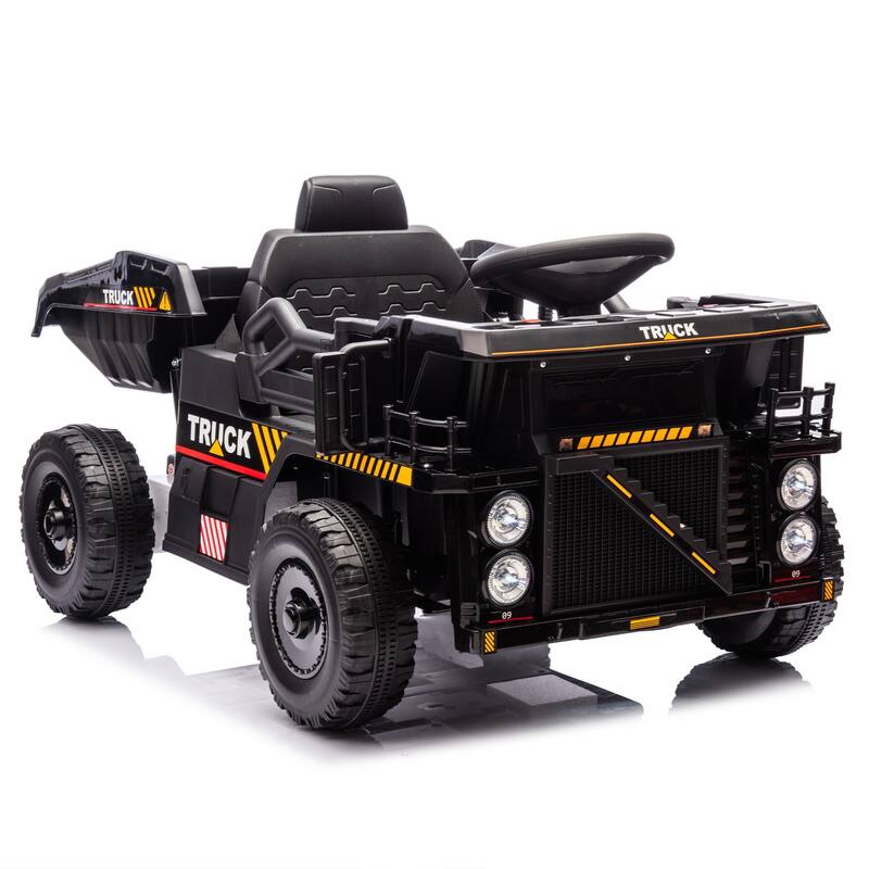 12V Kids Ride On Dump Truck W/Parents Control,2wd,Rear-Wheel Suspension,Electric Dump Bed And Extra Shovel,For Kids 3-5
