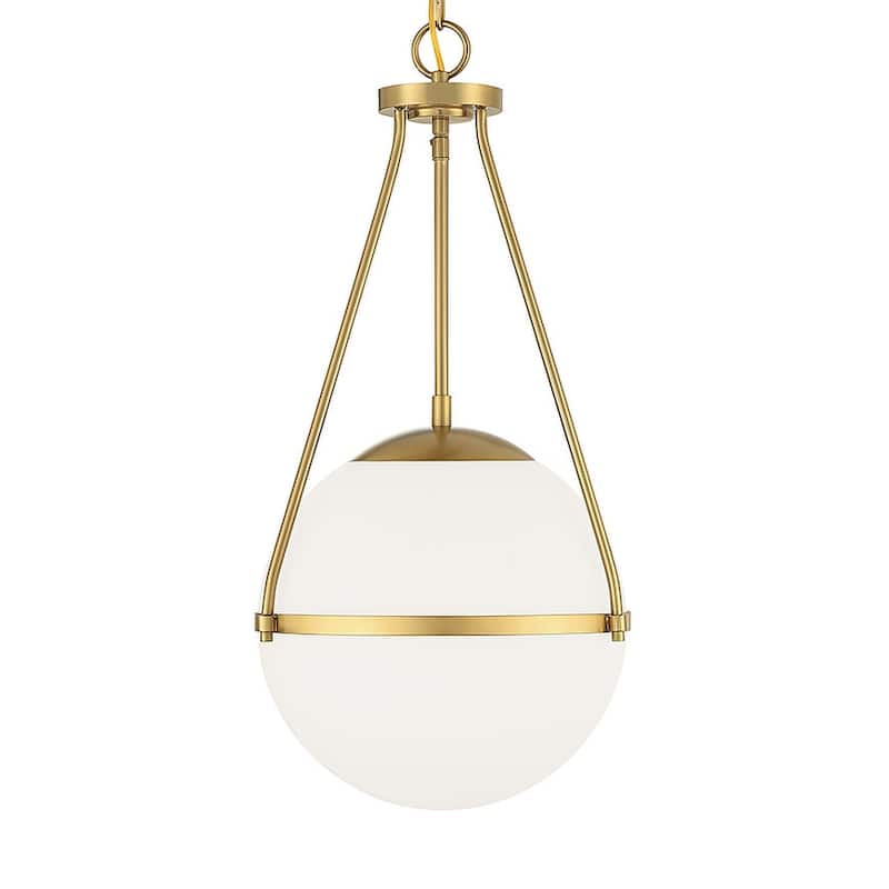 Meridian M7025 13" Wide Abstract Pendant - Natural Brass
