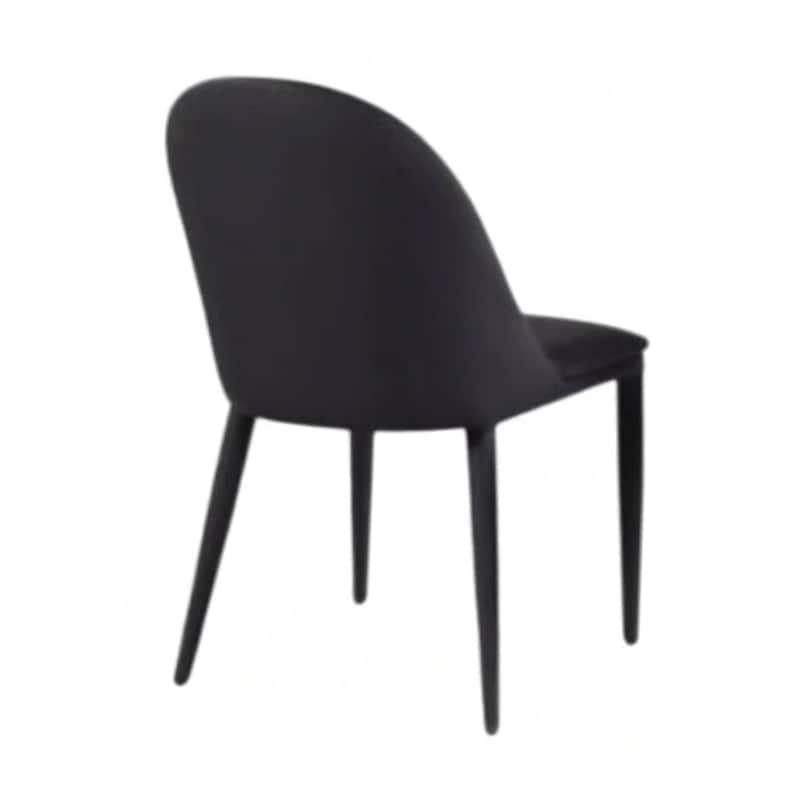 Envik Side Dining Chair Set of 2, Black Metal, Faux Leather, Foam Cushions