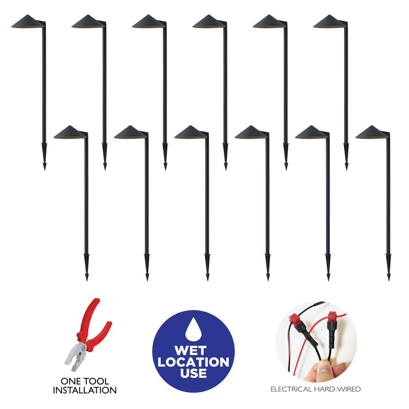 C Cattleya Low-Voltage Matte Black Aluminum 3000K LED Outdoor Path Light