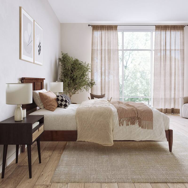 Charlotte Solid Wood Low Profile Platform Bed