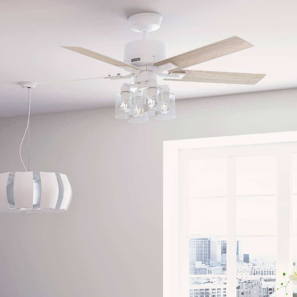 Hunter 52" WiFi Techne Ceiling Fan w/LED Light, Handheld Remote - Casual, Modern - Easy Installation! SMART FAN!