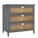 preview thumbnail 14 of 13, Natural rattan Storage Cabinet Wooden Chest with 3 Drawer
