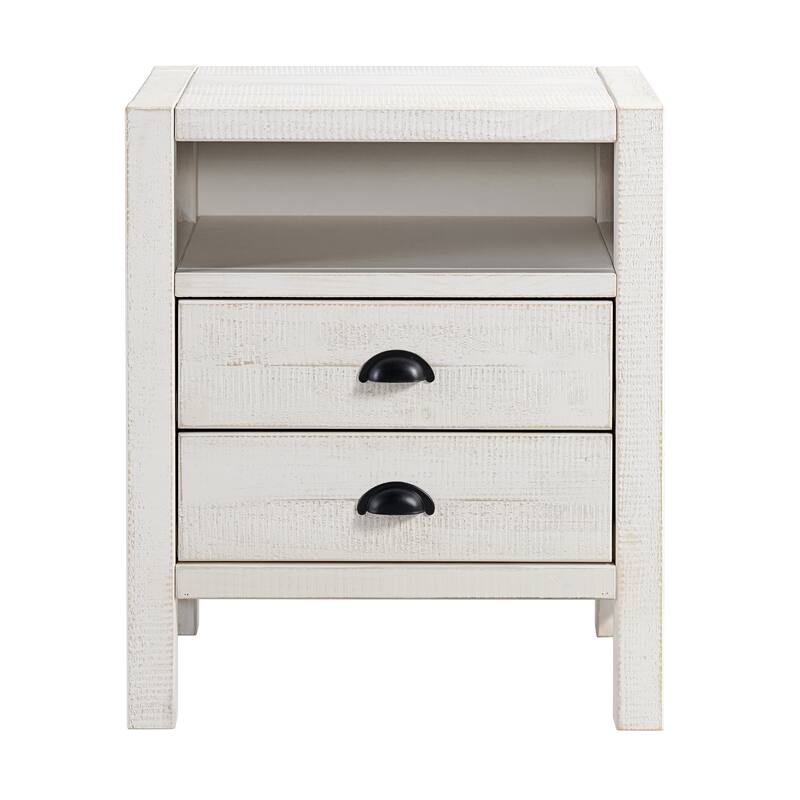 Windsor 3-Piece Wood Bedroom Set with Slat Twin Bed and 2 Nightstands