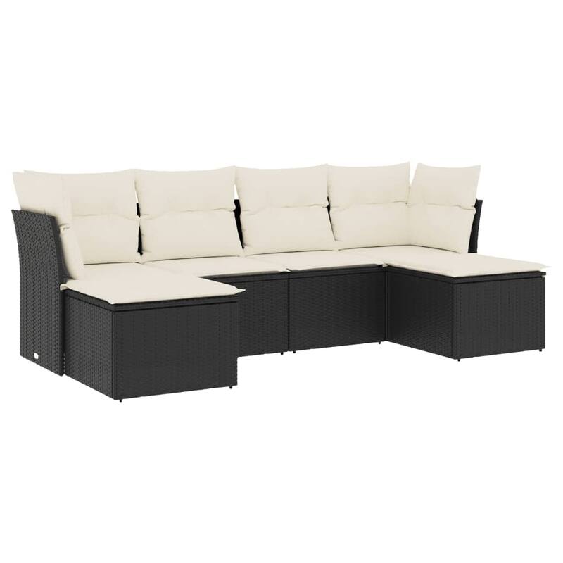 vidaXL Garden Sofa Set Black