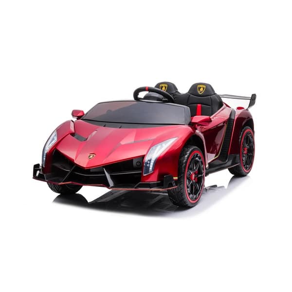 slide 1 of 1, 24V 4x4 Lamborghini Veneno 2 Seater Ride on Car Red