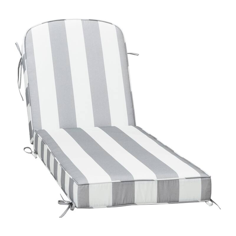 KINWELL Set of 2 Extra Thick Outdoor Chaise Lounge Cushions (5-inch Thick)