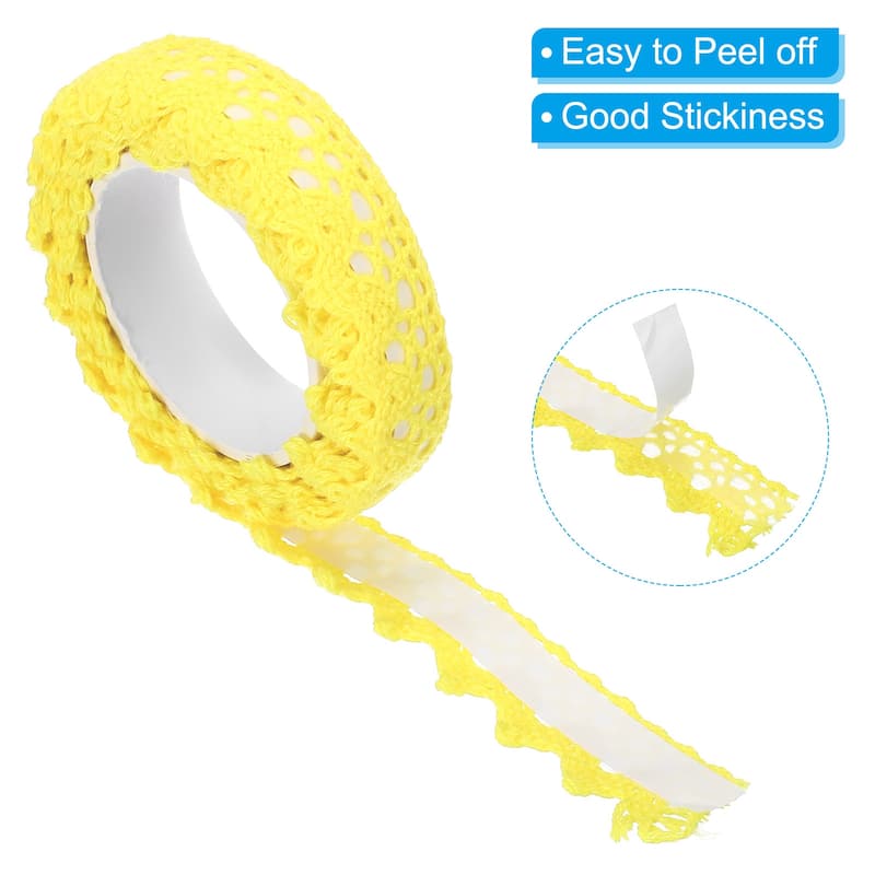Lace Ribbon Self-Adhesive Lace Tape, 2 Rolls Cotton Masking Sticker