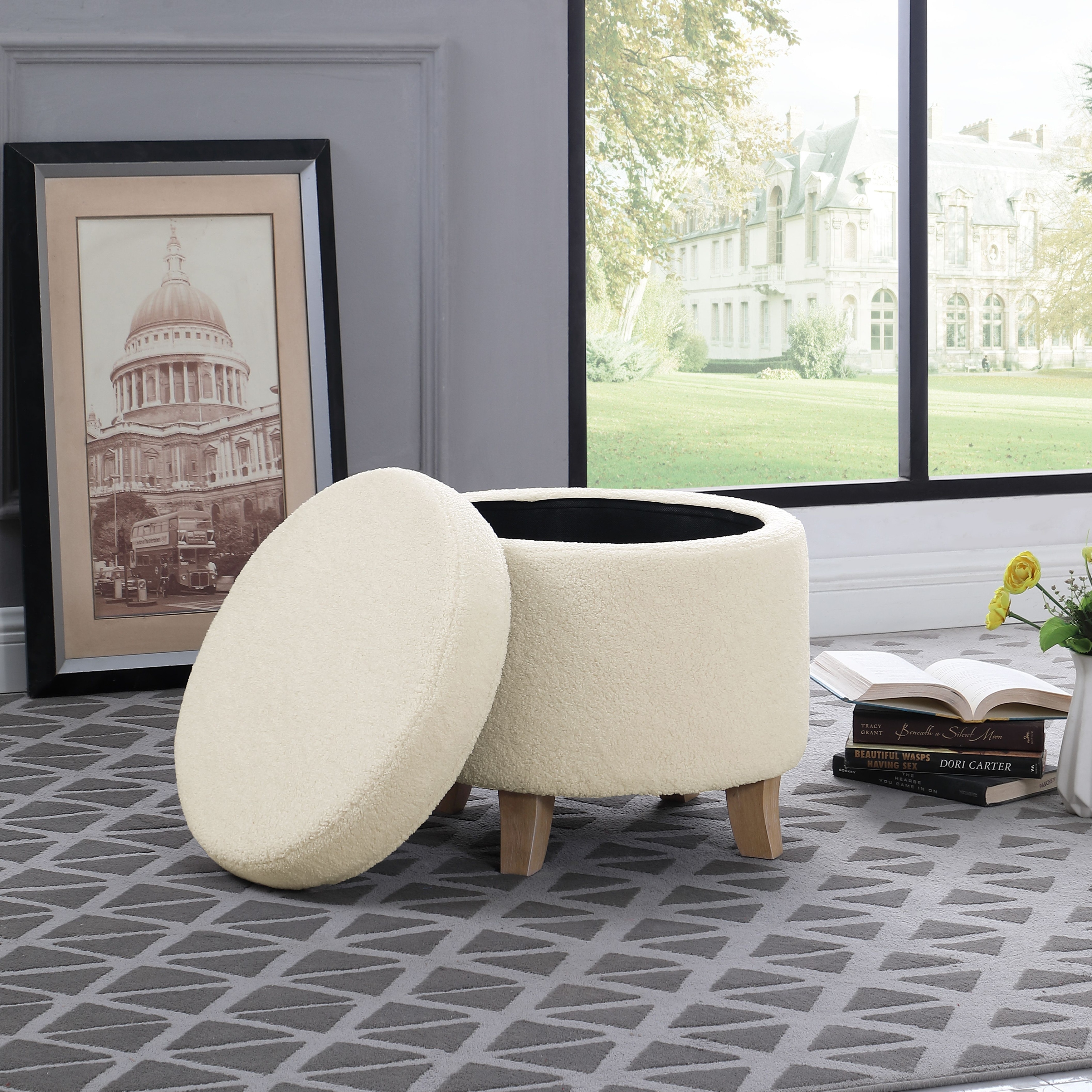 Carson Carrington Hnifsdalur Round Storage Ottoman - Picture 7 of 30