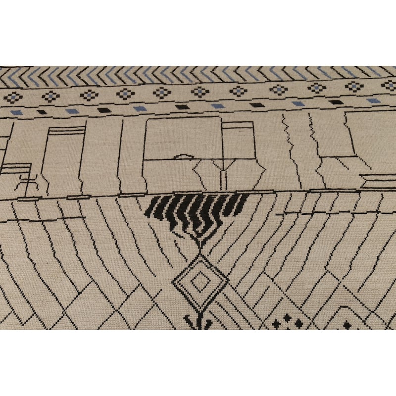 Trellis Moroccan Oriental Area Rug Handmade Wool Carpet - 8'9"x 12'3"