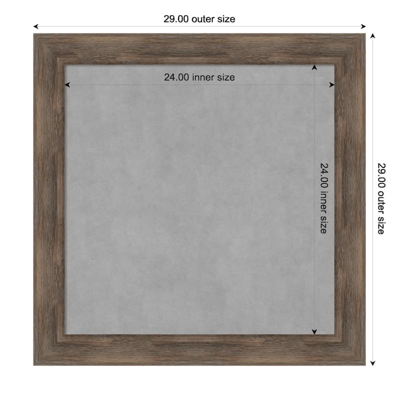 Amanti Art Hardwood Mocha Framed Magnetic Board - Board Size 24x24