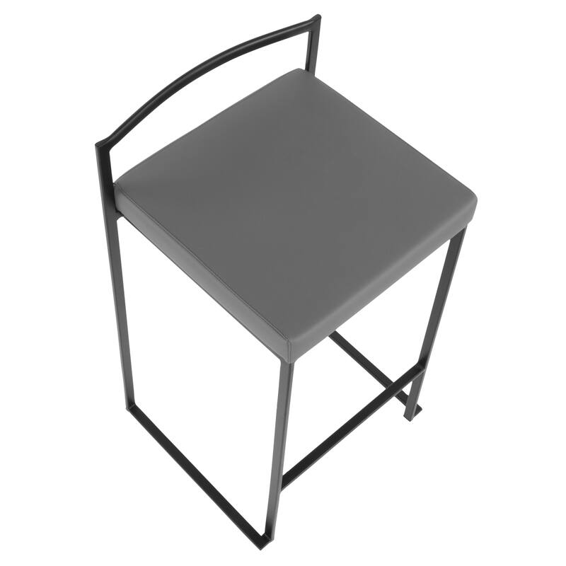 Porch & Den Forrest Black Stackable Fully Welded Counter Stool (Set of 3)