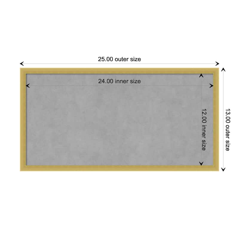 Amanti Art Svelte Polished Gold Framed Magnetic Board - Board Size 24x12