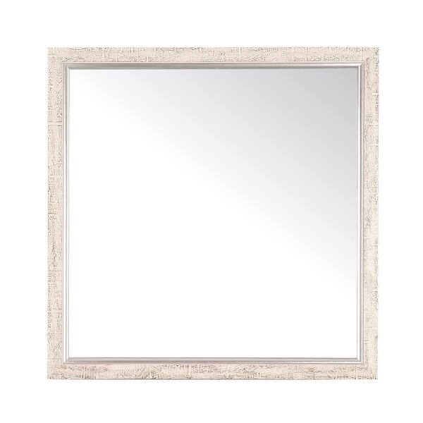 BrandtWorks Silver and Cream Aspen Square or Diamond Wall Mirror 30'' x