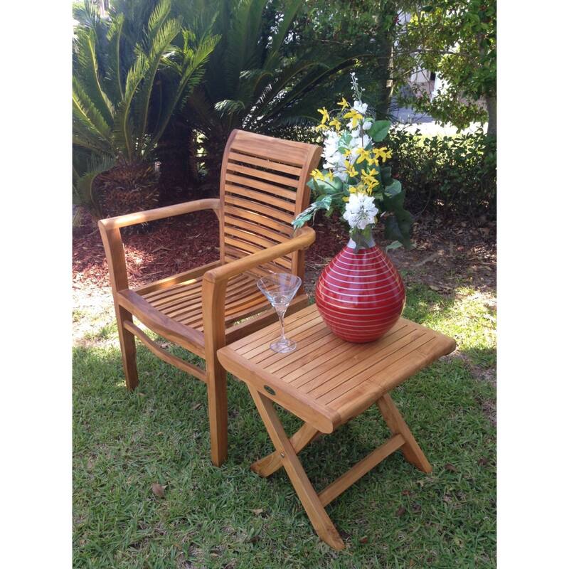 Chic Teak Rio Teak Wood Indoor/ Outdoor Stacking Arm Chair