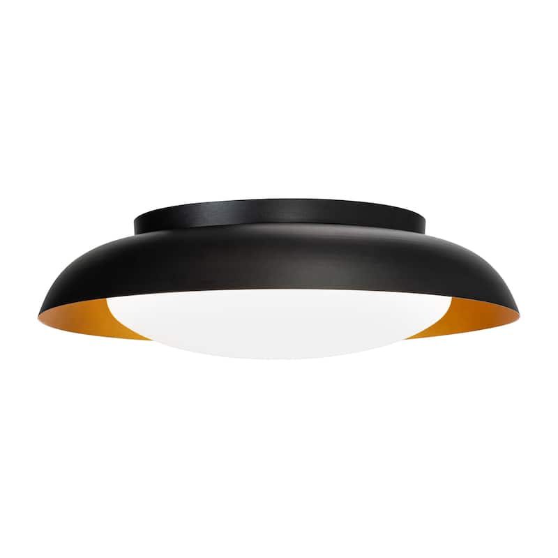Taurus 18in LED Flush Mount 3-CCT 2700K-3000K-3500K - 18 inches - Black Gold