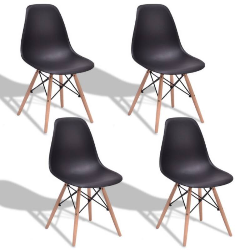 4-Piece Dining Chair Set with ABS Seat and Stylish Beech Wood Legs for Home or Office Use - 22" x 18.5" x 32" (D x W x H)