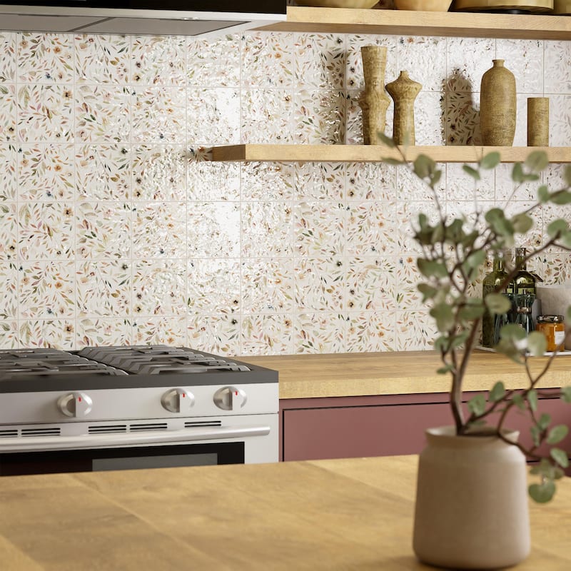 Merola Tile Mayolica Garden 5-7/8" x 5-7/8" Ceramic Wall Tile