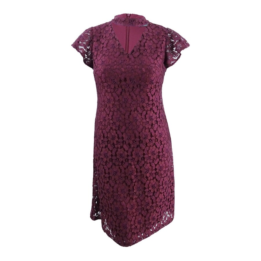 burgundy choker dress