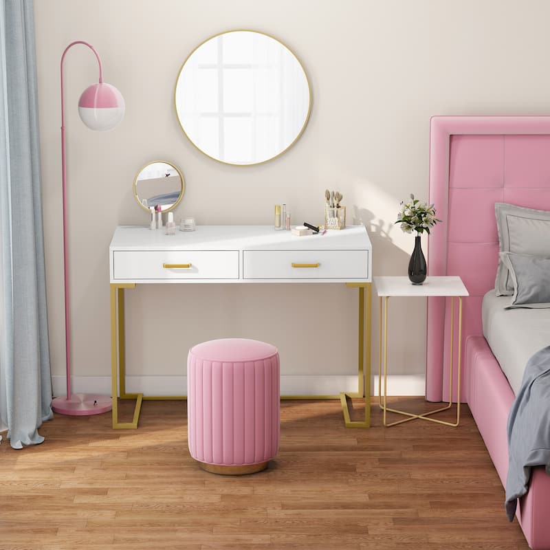 Desk with 2 Drawers, Simple Modern Style