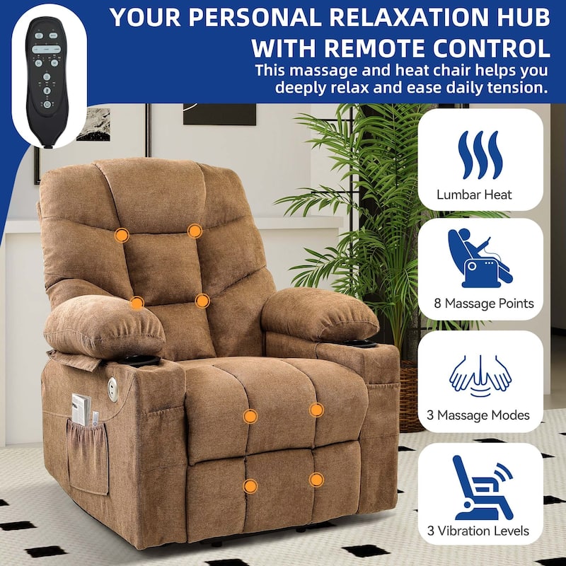 31.5 ''Wide Power Lift Assist Ergonomic Recliner with Massager & Heating