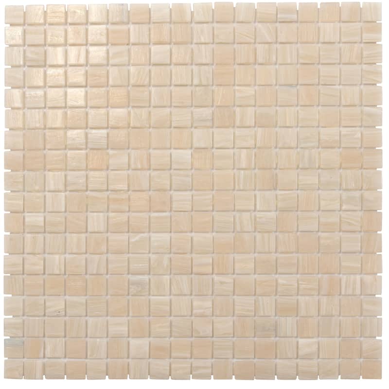 Apollo tile 12" x 12" Skosh Glossy Bisque Beige Glass Tile (18.69 sq ft/case) - 20 Pack