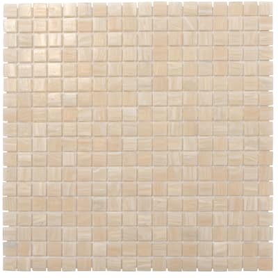 Apollo tile 12" x 12" Skosh Glossy Bisque Beige Glass Tile (18.69 sq ft/case) - 20 Pack