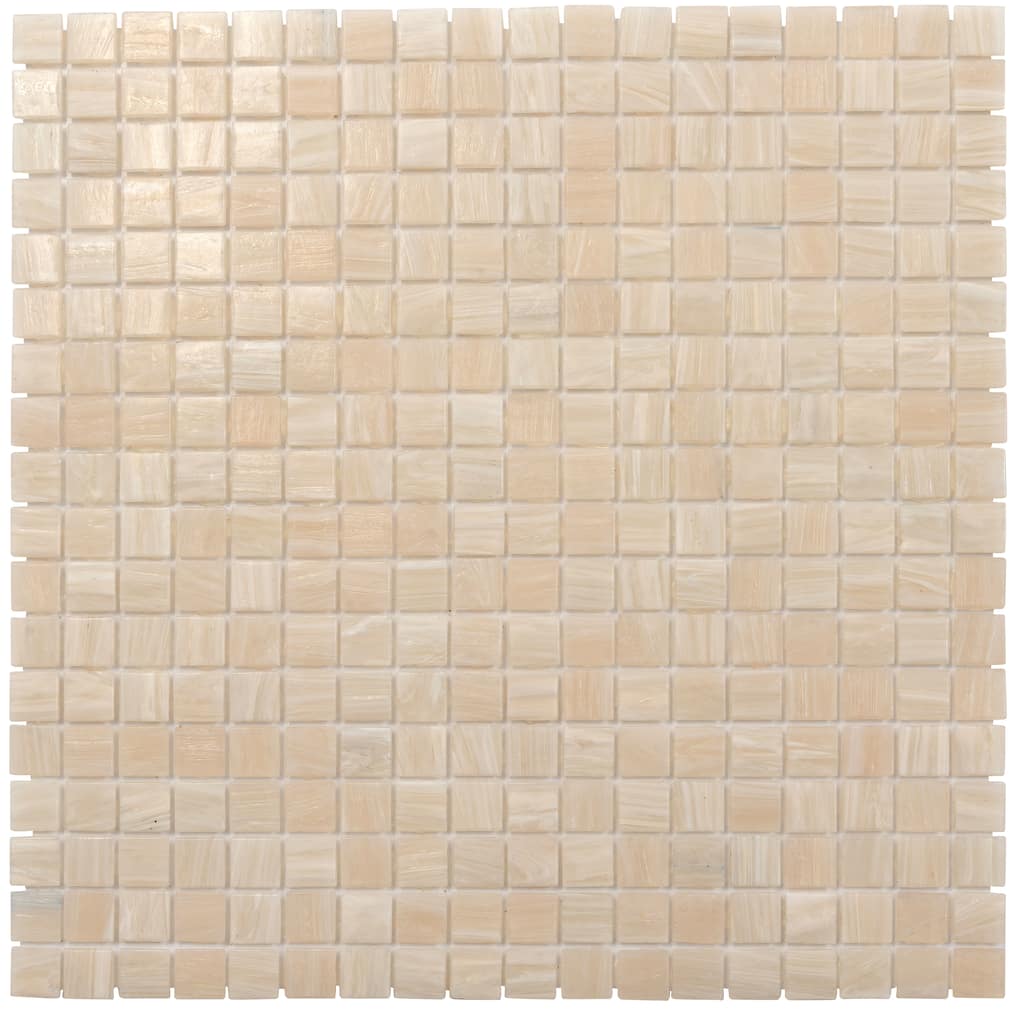 Apollo tile 12" x 12" Skosh Glossy Bisque Beige Glass Tile (18.69 sq ft/case) - 20 Pack