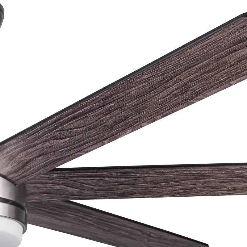 62″ Integrated LED Brushed Nickel Plywood Smart Ceiling Fan - 62