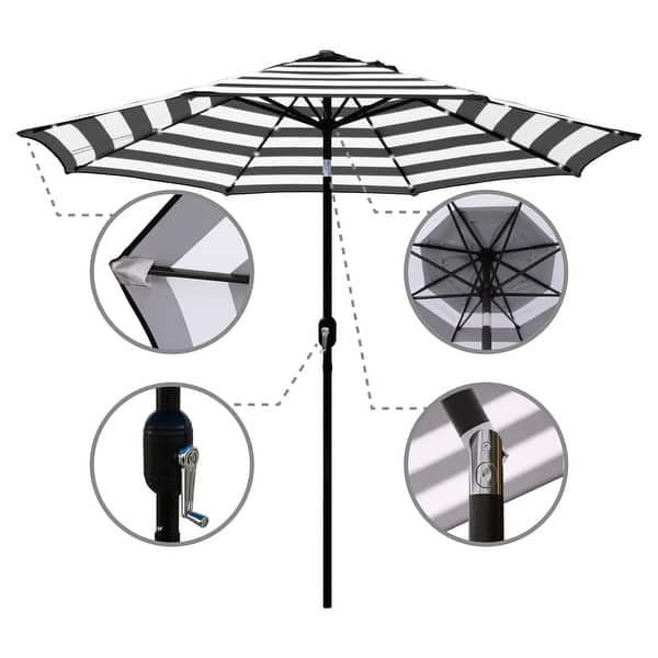 Shop Black Friday Deals On Maypex 9 Foot Solar Led Lighted Patio Umbrella Overstock 29406832