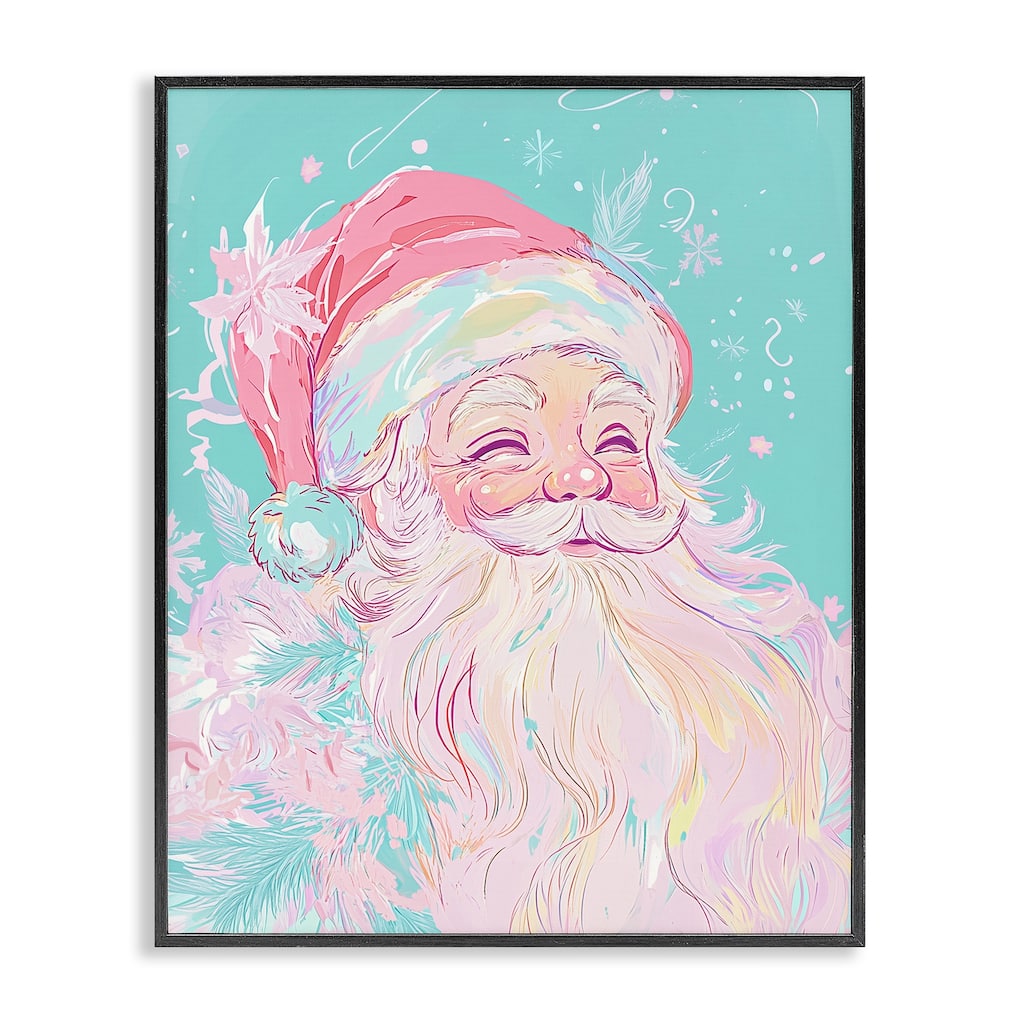 Stupell Pastel Jolly Santa Claus Framed Giclee Art Design By Arlington Prints
