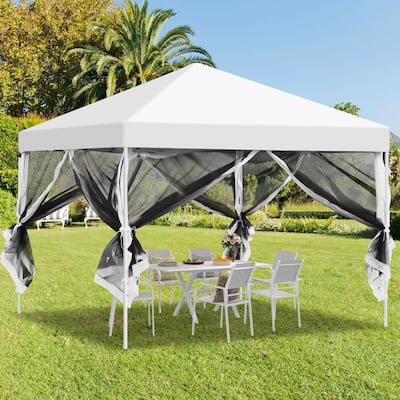 Moasis 10x10ft Gazebo Outdoor Pop up Canopy with Mosquito Net and Carry Bag