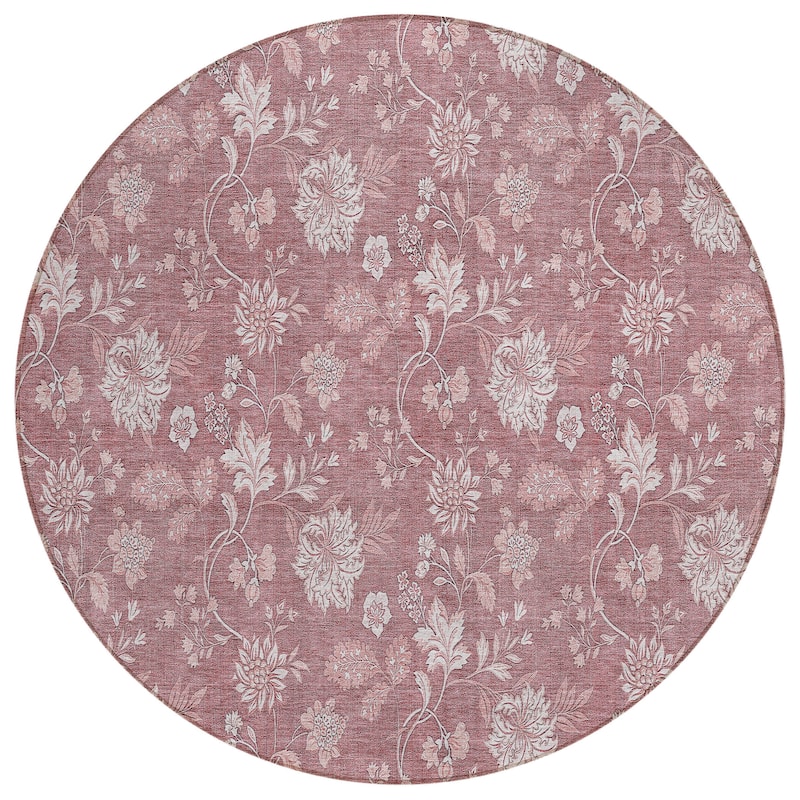 Machine Washable Indoor/ Outdoor Chantille Floral Farmhouse Rug
