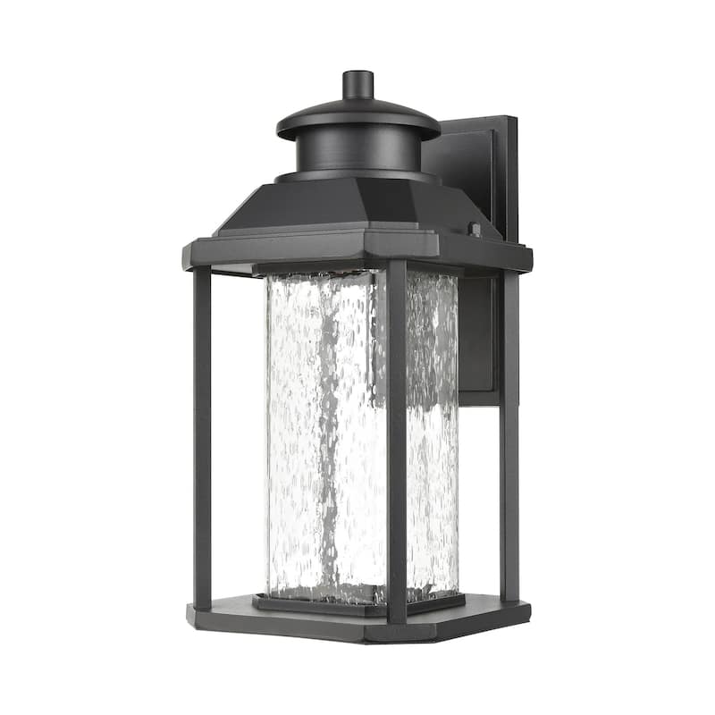 Elk Home Irvine Matte Black With Seedy Glass 1 Light Wall Sconce