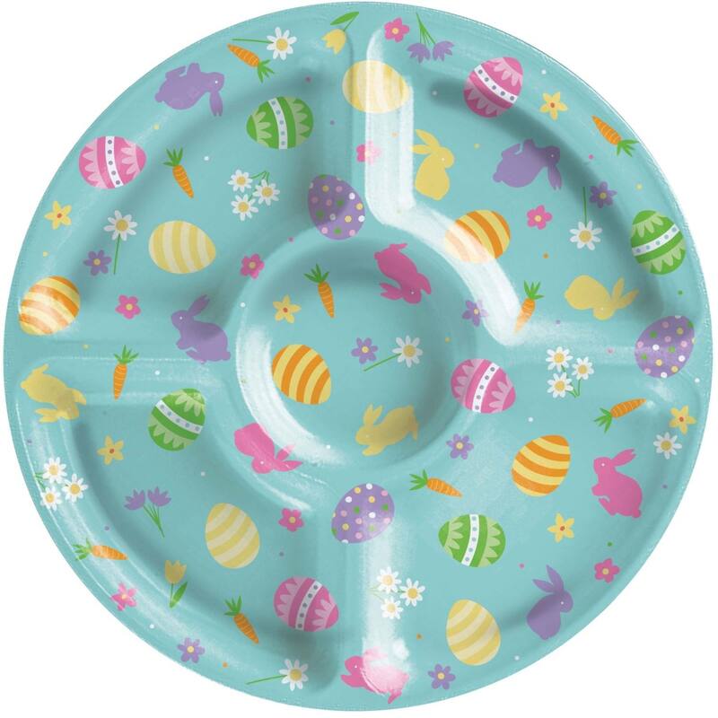 Round Compartment Easter Tray - 14.25" - Pack of 6