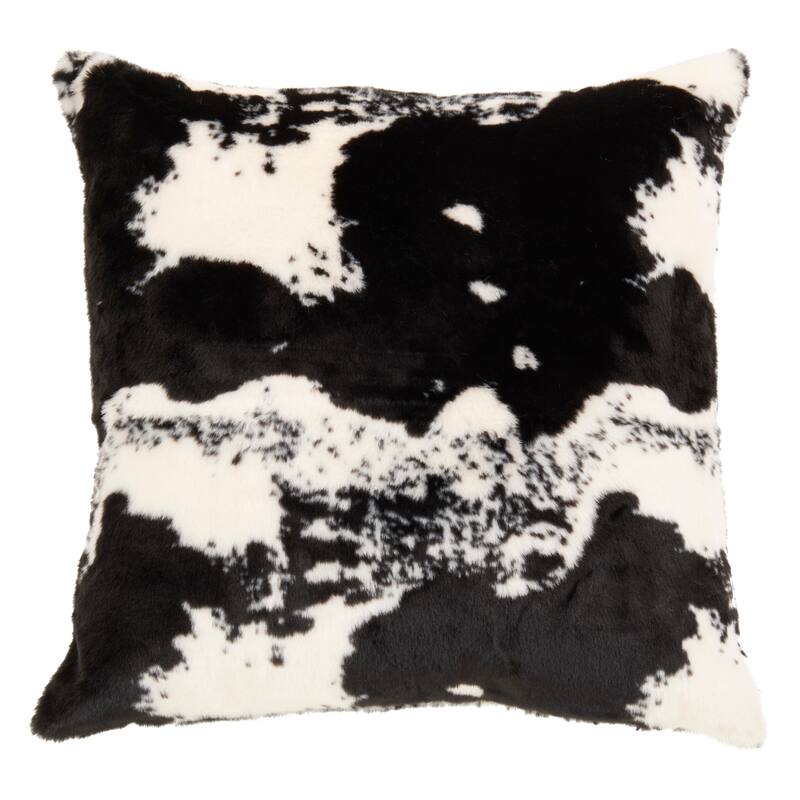 Urban Faux Cowhide Floor Pillow - Cover Only - Black