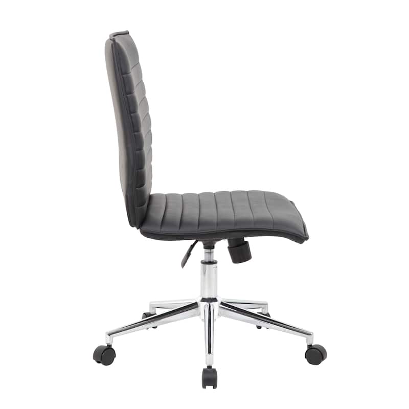 Boss Office Products Black Vinyl Armless Hospitality Chair
