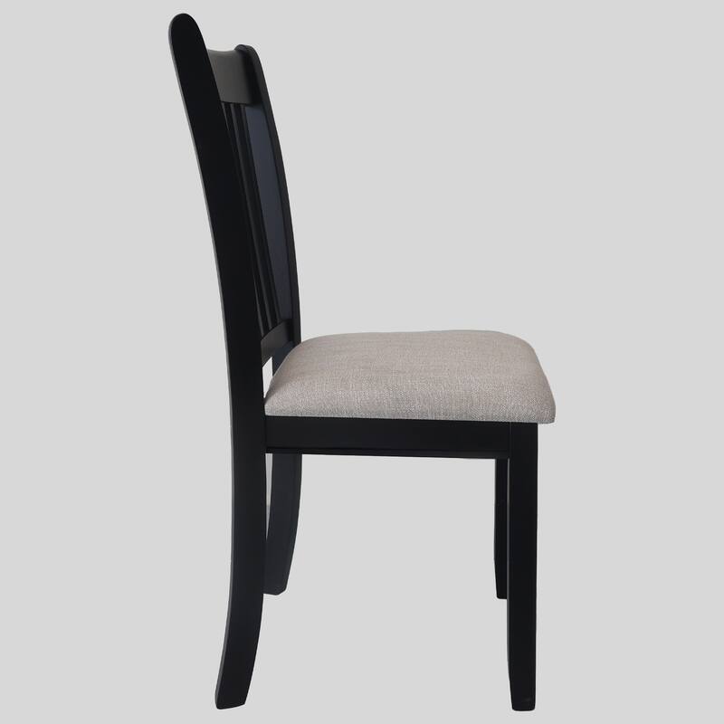 Set of 2 Solid Wood Dining Chairs,Cushion Seats and High Slat Back